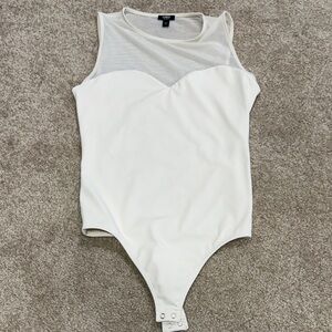 Express White Sleeveless Bodysuit